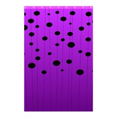 Two Tone Purple With Black Strings And Ovals, Dots  Geometric Pattern Shower Curtain 48  X 72  (small)  by Casemiro