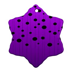 Two Tone Purple With Black Strings And Ovals, Dots  Geometric Pattern Ornament (snowflake)