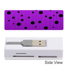 Two Tone Purple With Black Strings And Ovals, Dots  Geometric Pattern Memory Card Reader (stick) by Casemiro