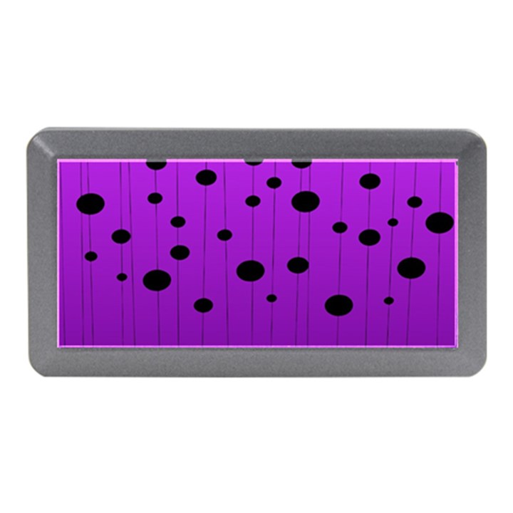 Two tone purple with black strings and ovals, dots. Geometric pattern Memory Card Reader (Mini)