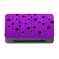 Two Tone Purple With Black Strings And Ovals, Dots  Geometric Pattern Memory Card Reader With Cf by Casemiro