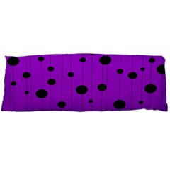 Two Tone Purple With Black Strings And Ovals, Dots  Geometric Pattern Body Pillow Case (dakimakura) by Casemiro