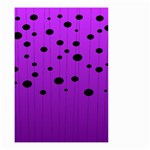 Two tone purple with black strings and ovals, dots. Geometric pattern Small Garden Flag (Two Sides) Front