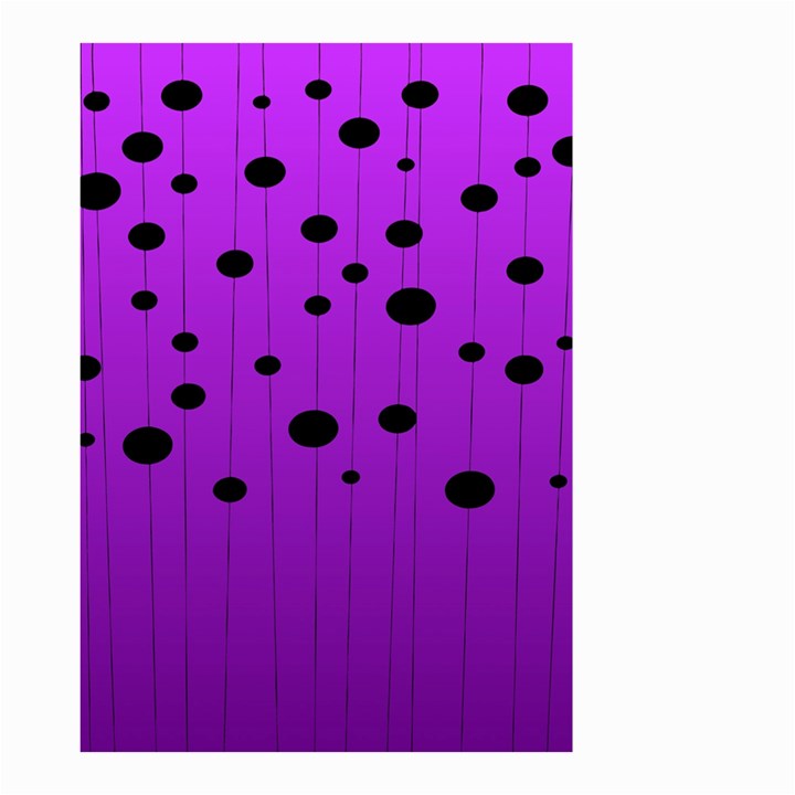 Two tone purple with black strings and ovals, dots. Geometric pattern Small Garden Flag (Two Sides)