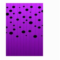 Two Tone Purple With Black Strings And Ovals, Dots  Geometric Pattern Large Garden Flag (two Sides) by Casemiro