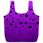 Two tone purple with black strings and ovals, dots. Geometric pattern Full Print Recycle Bag (XL) Front