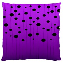 Two Tone Purple With Black Strings And Ovals, Dots  Geometric Pattern Standard Flano Cushion Case (one Side) by Casemiro