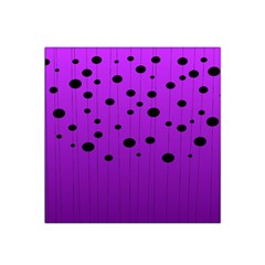 Two Tone Purple With Black Strings And Ovals, Dots  Geometric Pattern Satin Bandana Scarf by Casemiro