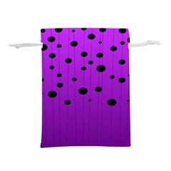 Two Tone Purple With Black Strings And Ovals, Dots  Geometric Pattern Lightweight Drawstring Pouch (l) by Casemiro