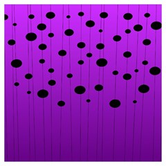 Two Tone Purple With Black Strings And Ovals, Dots  Geometric Pattern Long Sheer Chiffon Scarf  by Casemiro