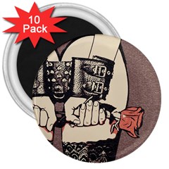 Flowers For The Submissive - Kinky Artwork, Naughty Illustration 3  Magnets (10 Pack)  by Casemiro