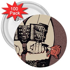 Flowers For The Submissive - Kinky Artwork, Naughty Illustration 3  Buttons (100 Pack)  by Casemiro