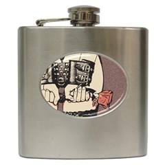 Flowers For The Submissive - Kinky Artwork, Naughty Illustration Hip Flask (6 Oz) by Casemiro