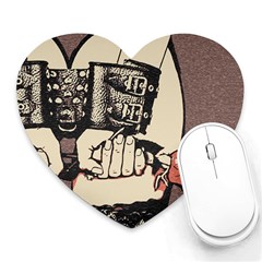 Flowers For The Submissive - Kinky Artwork, Naughty Illustration Heart Mousepads by Casemiro