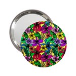 Hibiscus flowers pattern, floral theme, rainbow colors, colorful palette 2.25  Handbag Mirrors Front