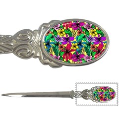 Hibiscus Flowers Pattern, Floral Theme, Rainbow Colors, Colorful Palette Letter Opener by Casemiro