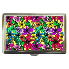 Hibiscus Flowers Pattern, Floral Theme, Rainbow Colors, Colorful Palette Cigarette Money Case by Casemiro