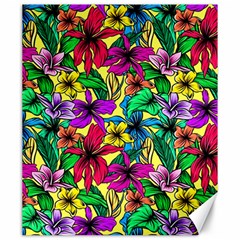 Hibiscus Flowers Pattern, Floral Theme, Rainbow Colors, Colorful Palette Canvas 20  X 24  by Casemiro