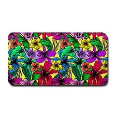 Hibiscus Flowers Pattern, Floral Theme, Rainbow Colors, Colorful Palette Medium Bar Mats by Casemiro