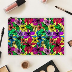 Hibiscus Flowers Pattern, Floral Theme, Rainbow Colors, Colorful Palette Cosmetic Bag (large) by Casemiro