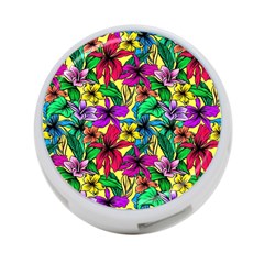 Hibiscus Flowers Pattern, Floral Theme, Rainbow Colors, Colorful Palette 4-port Usb Hub (two Sides) by Casemiro