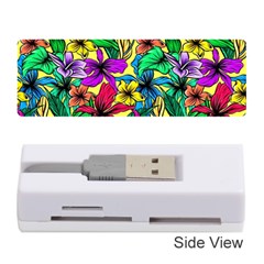 Hibiscus Flowers Pattern, Floral Theme, Rainbow Colors, Colorful Palette Memory Card Reader (stick) by Casemiro