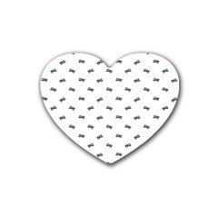 Vintage Car Motif Prin Pattern 2001 Heart Coaster (4 Pack)  by dflcprintsclothing