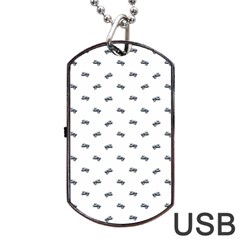 Vintage Car Motif Prin Pattern 2001 Dog Tag Usb Flash (two Sides) by dflcprintsclothing