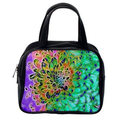 Peacock Chrysanthemum Classic Handbag (one Side) by bloomingvinedesign