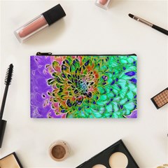 Peacock Chrysanthemum Cosmetic Bag (small) by bloomingvinedesign