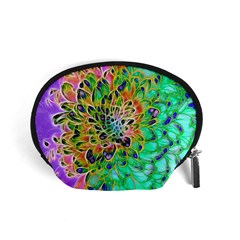 Peacock Chrysanthemum Accessory Pouch (small) by bloomingvinedesign