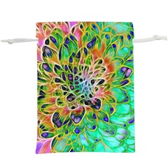 Peacock Chrysanthemum  Lightweight Drawstring Pouch (xl) by bloomingvinedesign