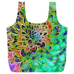 Peacock Chrysanthemum Full Print Recycle Bag (xxxl) by bloomingvinedesign