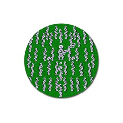 Cherry-blossoms Branch Decorative On A Field Of Fern Magnet 3  (round) by pepitasart