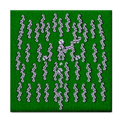 Cherry-blossoms Branch Decorative On A Field Of Fern Face Towel by pepitasart