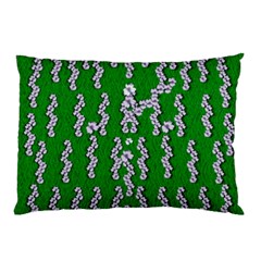 Cherry-blossoms Branch Decorative On A Field Of Fern Pillow Case by pepitasart