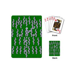 Cherry-blossoms Branch Decorative On A Field Of Fern Playing Cards Single Design (mini) by pepitasart