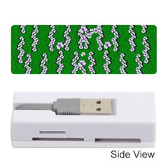 Cherry-blossoms Branch Decorative On A Field Of Fern Memory Card Reader (stick) by pepitasart