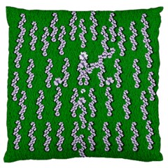 Cherry-blossoms Branch Decorative On A Field Of Fern Standard Flano Cushion Case (one Side) by pepitasart