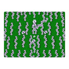 Cherry-blossoms Branch Decorative On A Field Of Fern Double Sided Flano Blanket (mini)  by pepitasart