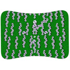 Cherry-blossoms Branch Decorative On A Field Of Fern Velour Seat Head Rest Cushion by pepitasart