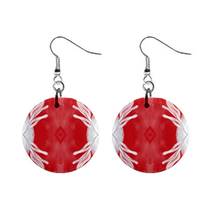 Fiery Red #1 Mini Button Earrings