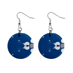 Classic Blue #13 Mini Button Earrings by Kettukas