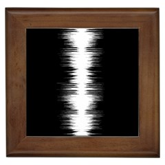 Black And White Noise, Sound Equalizer Pattern Framed Tile by Casemiro