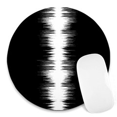 Black And White Noise, Sound Equalizer Pattern Round Mousepads by Casemiro