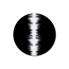 Black And White Noise, Sound Equalizer Pattern Rubber Coaster (round)  by Casemiro