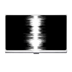 Black And White Noise, Sound Equalizer Pattern Business Card Holder by Casemiro