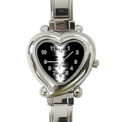 Black And White Noise, Sound Equalizer Pattern Heart Italian Charm Watch by Casemiro