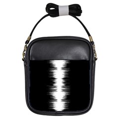 Black And White Noise, Sound Equalizer Pattern Girls Sling Bag by Casemiro