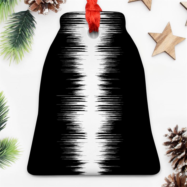 Black and white noise, sound equalizer pattern Bell Ornament (Two Sides)